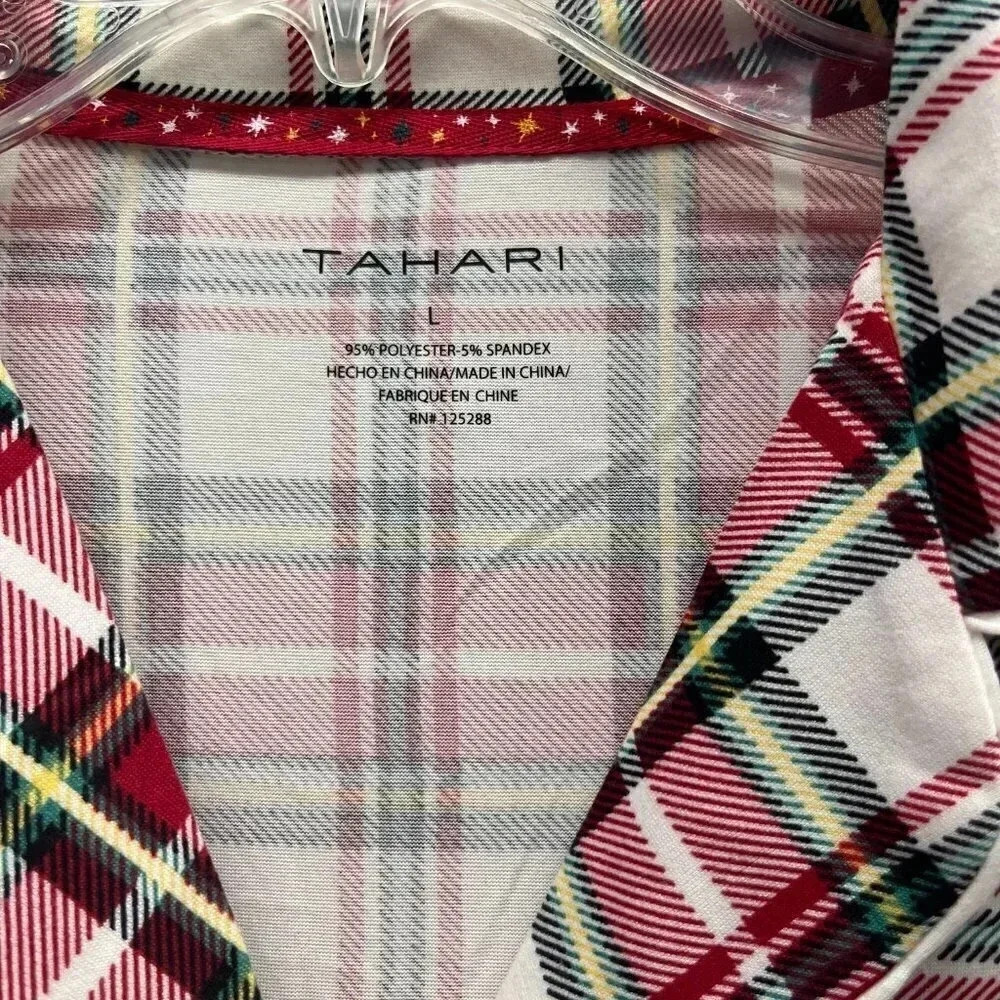 TAHARI WOMENS SIZE L BUTTON LONG SLEEVE SLEEP SHIRT NWT - Picture 3 of 5